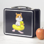 Hamster am Strand mit Duck als Swim-Ring Metall Brotdose (Beispiel)