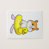 Hamster am Strand mit Duck als Swim-Ring Puzzle (Horizontal)