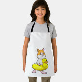 Hamster am Strand mit Duck als Swim-Ring Schürze (Insitu)