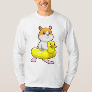 Hamster am Strand mit Duck als Swim-Ring T-Shirt