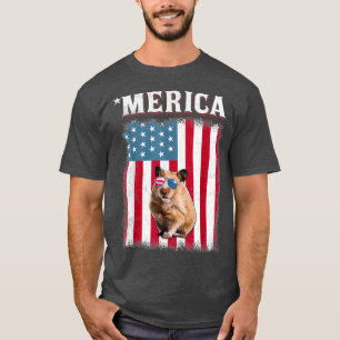 Hamster American Flag Funny Animal Lover 4. T-Shirt