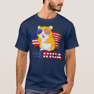 Hamster American Flag Sonnenbrille 4. Juli T-Shirt