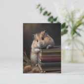 Hamster and Books Postcard Postkarte (Stehend Vorderseite)
