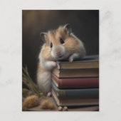 Hamster and Books Postcard Postkarte (Vorderseite)