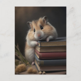 Hamster and Books Postcard Postkarte