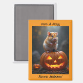 Hamster and Pumpkins Halloween Magnet (Vorderseite/Rückseite)