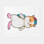 Hamster as Student with Backpack & Cap Fleecedecke (Vorderseite (Horizontal))