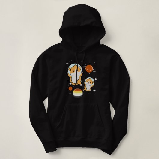 Hamster Astronaut Gay Bear Pride Hoodie (Design vorne)