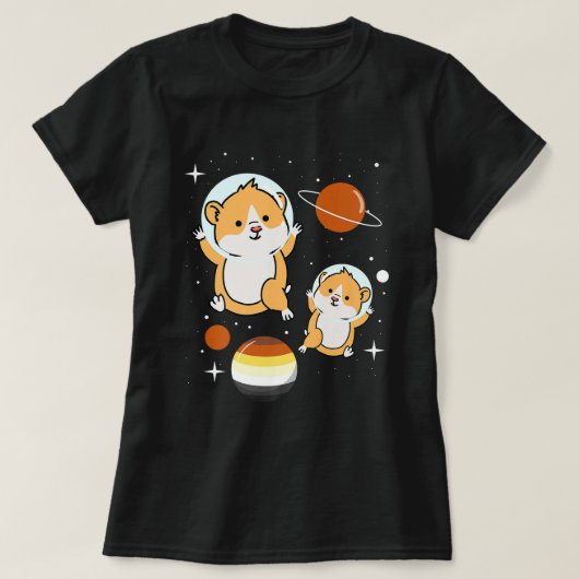 Hamster Astronaut Gay Bear Pride T-Shirt (Design vorne)