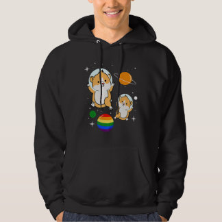 Hamster Astronaut Gay Pride Hoodie