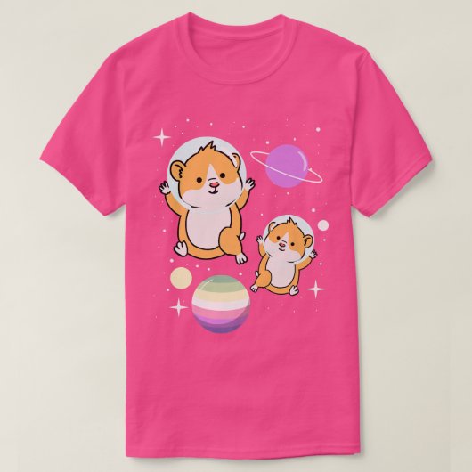 Hamster Astronaut Genderfae Pride T-Shirt (Design vorne)