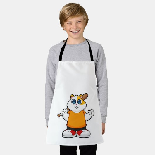 Hamster at Baseball with Baseball bat Schürze (Getragen)