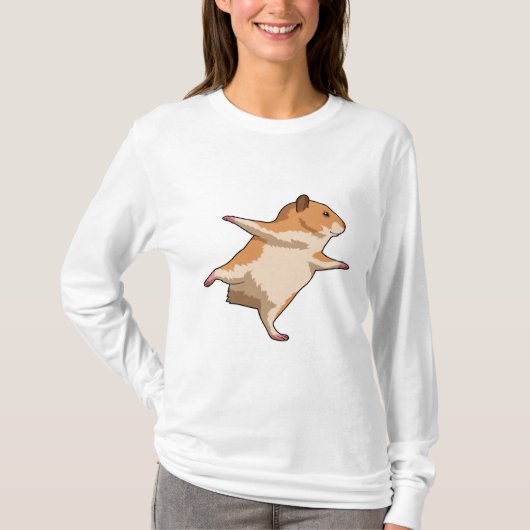 Hamster at Yoga Stretching Legs T-Shirt (Vorderseite)