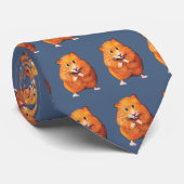 HAMSTER AUF BLAU: KUNST: KRAWATTE (Gerollt)