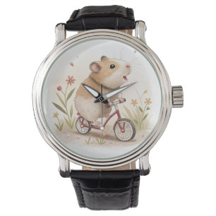 Hamster auf dem Fahrrad Armbanduhr