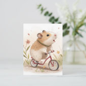 Hamster auf dem Fahrrad Postkarte (Stehend Vorderseite)