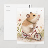 Hamster auf dem Fahrrad Postkarte (Vorne/Hinten)