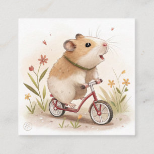 Hamster auf dem Fahrrad Quadratische Visitenkarte
