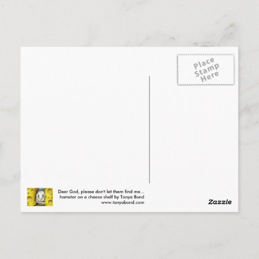 Hamster auf der Käseplatte Postkarte von Tanya Bon (Rückseite)