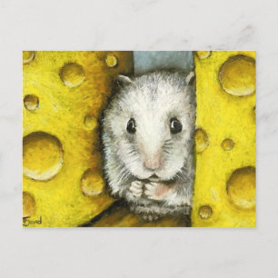 Hamster auf der Käseplatte Postkarte von Tanya Bon