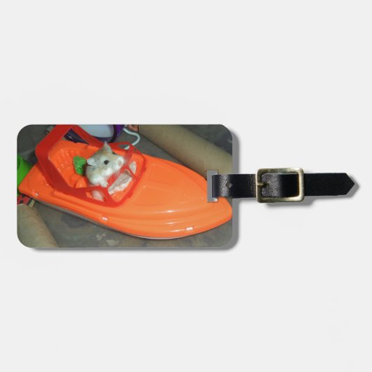 Hamster auf einem Boot Gepäckanhänger (Vorderseite horizontal)