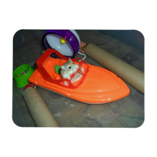 Hamster auf einem Boot Magnet