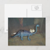 Hamster auf einem Dinosaurier Postkarte (Vorne/Hinten)