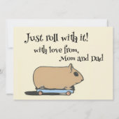 Hamster auf einem Skateboard Förderung Karte (Rückseite)