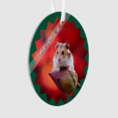 Hamster auf Lotus Bud Blume Ornament (Vorderseite)