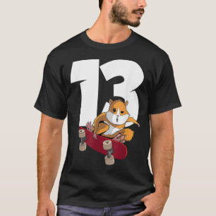 Hamster auf Skateboard 13 Jahre alt 13. Geburtstag T-Shirt