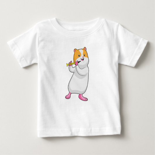 Hamster bei Musik mit Flute Baby T-shirt (Vorderseite)