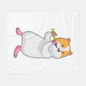 Hamster bei Musik mit Flute Fleecedecke (Vorderseite (Horizontal))