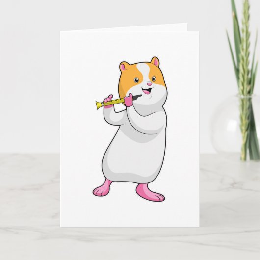 Hamster bei Musik mit Flute Karte (Vorderseite)