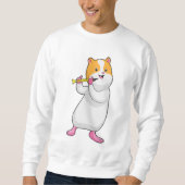 Hamster bei Musik mit Flute Sweatshirt (Vorderseite)