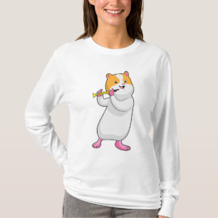 Hamster bei Musik mit Flute T-Shirt