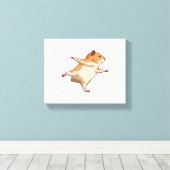 Hamster bei Yoga Stretching Legs Leinwanddruck (Insitu (Holzboden))