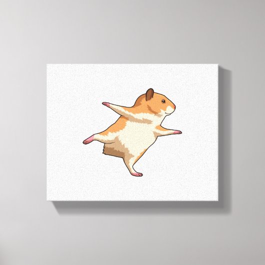 Hamster bei Yoga Stretching Legs Leinwanddruck (Vorderseite)