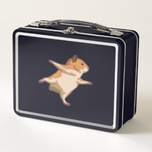 Hamster bei Yoga Stretching Legs Metall Brotdose