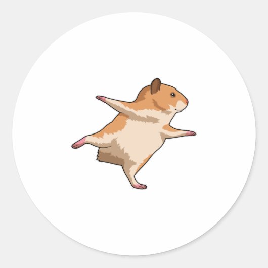 Hamster bei Yoga Stretching Legs Runder Aufkleber (Vorderseite)