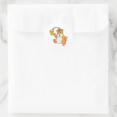 Hamster beim Essen mit Pizza Runder Aufkleber (Tasche)