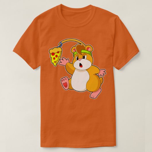 Hamster beim Essen mit Pizza T-Shirt (Design vorne)