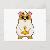 Hamster beim Essen von Pizza Postkarte (Vorderseite)