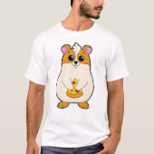 Hamster beim Essen von Pizza T-Shirt (Vorderseite)