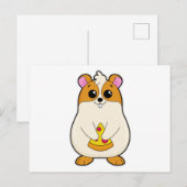 Hamster beim Pizzaessen Postkarte (Vorne/Hinten)