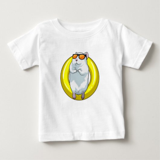 Hamster beim Schwimmen mit Schwimmring Baby T-shirt (Vorderseite)