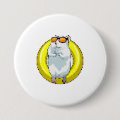 Hamster beim Schwimmen mit Schwimmring Button (Vorderseite)