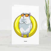 Hamster beim Schwimmen mit Schwimmring Karte (Rückseite)