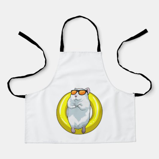 Hamster beim Schwimmen mit Schwimmring Schürze (Vorderseite)