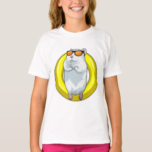 Hamster beim Schwimmen mit Schwimmring T-Shirt