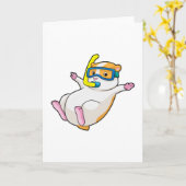 Hamster beim Tauchen mit Schwimmbrille Karte (Gelbe Blume)